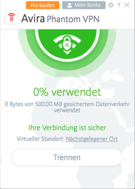 Avira Free Phantom VPN Mac Screenshot